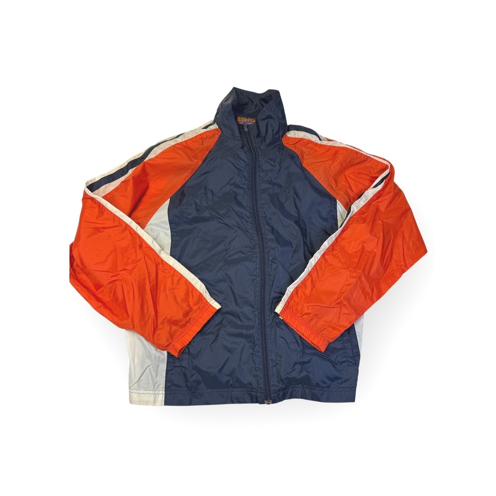 Highland Outfitters Navy Orange White Colorblock Windbreaker Jacket‎ Sz L